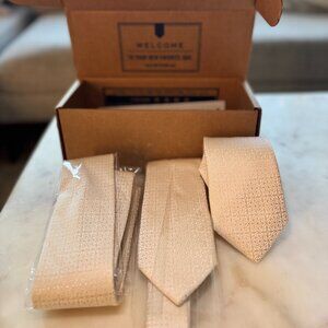 The Tie Bar Opulent Light Champagne Tie x 3